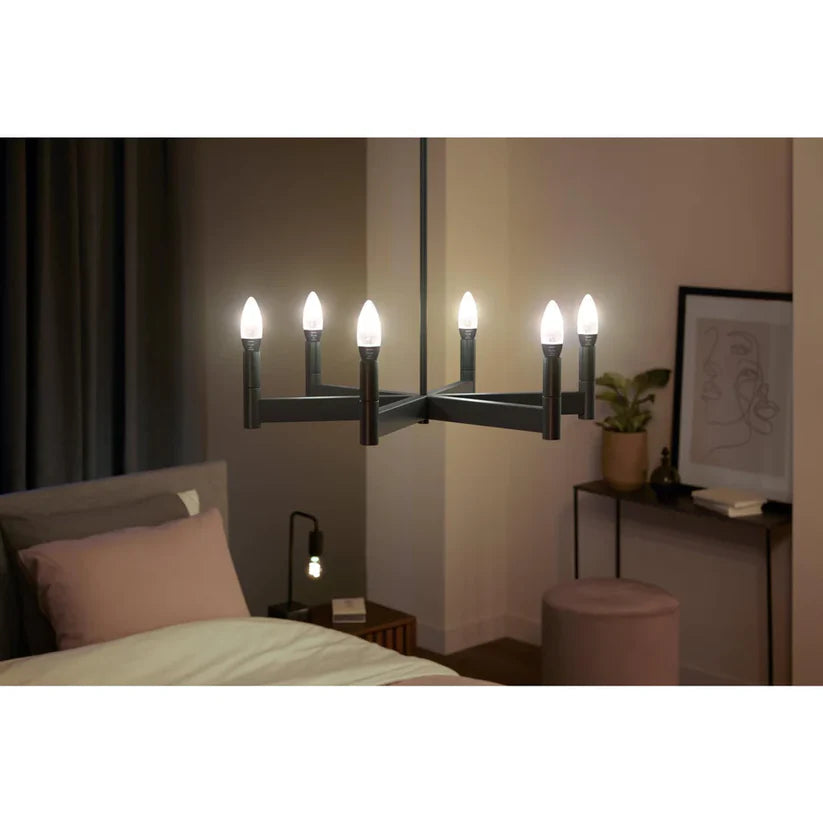 Philips Hue E14 Candle Filament Globe - White Ambience