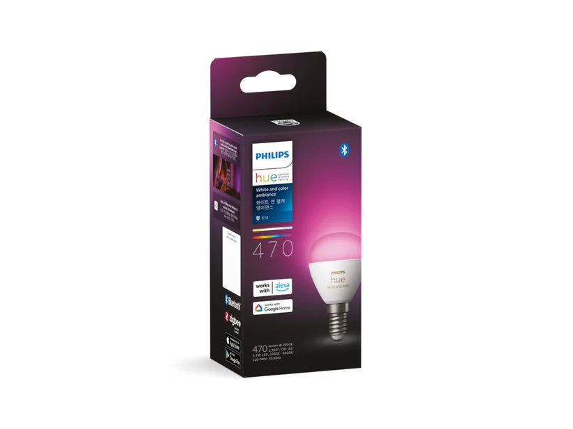 Philips Hue E14 Luster Candle White & Colour Globe