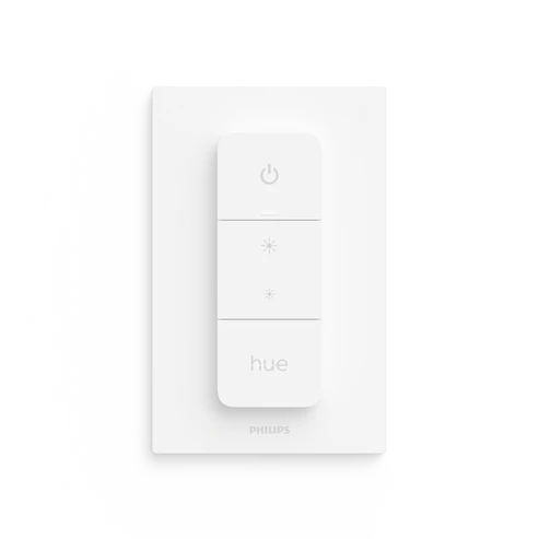 Philips Hue Dimmer Switch V2 front on plate