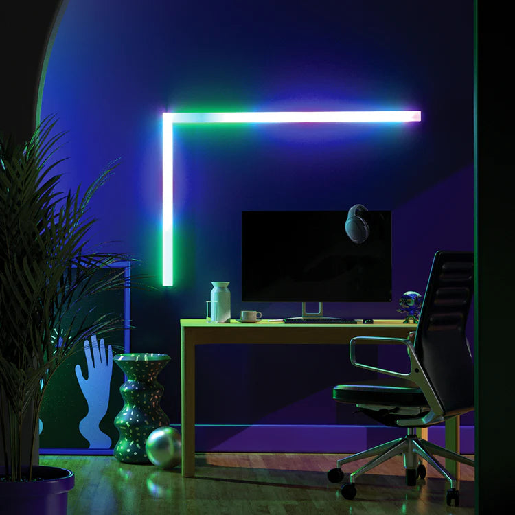 Lifx Beam at desk blue