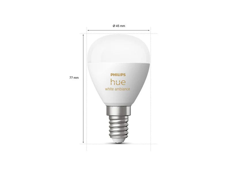 Philips Hue E14 Luster Candle Globe - White Ambiance