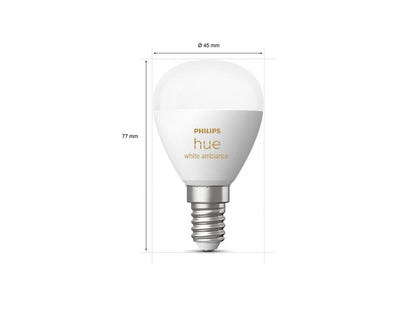 Philips Hue E14 Luster Candle Globe - White Ambiance
