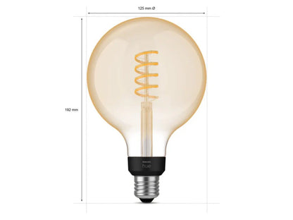Philips Hue G125 - White Ambiance  Filament Screw Globe