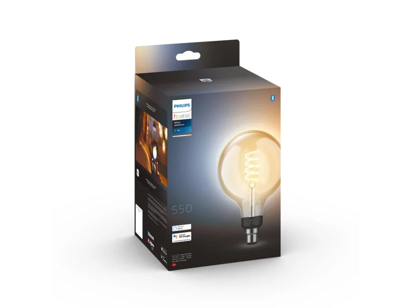 Philips Hue G125 - White Ambiance  Filament Screw Globe